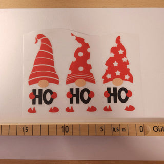 Bügelbild – Wichtel «Ho Ho Ho» – Grösse ca. 14 × 10 cm mit Massband