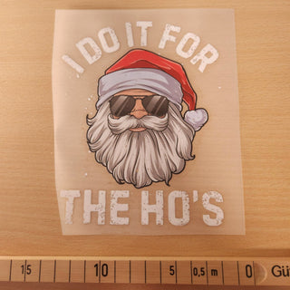 Bügelbild – I do it for the Ho's – Grösse ca. 11 × 14 cm mit Massband