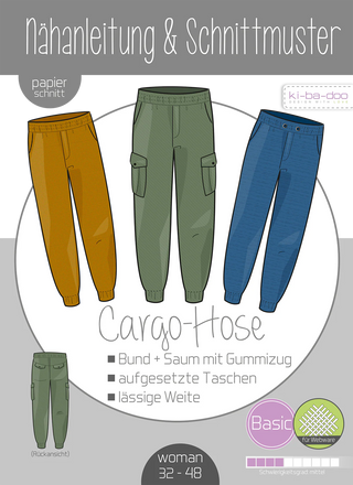 ki-ba-doo Papierschnittmuster - Cargo Hose | Grösse 32-48