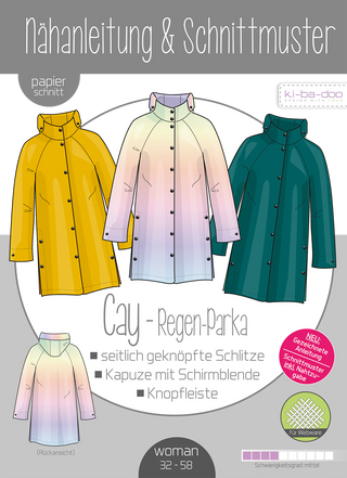 ki-ba-doo Papierschnittmuster - Regenparka Cay | Grösse 32-58