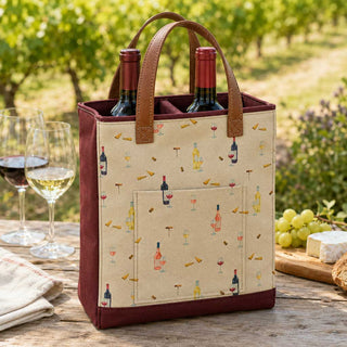 Canvas Stoff – Weinliebe auf Naturbeige