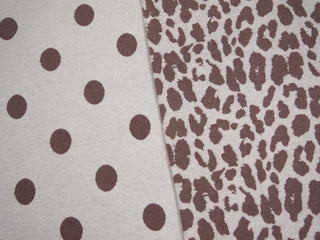 Jacquard Jersey Stoff – Leopardenmuster in Mocca auf Naturweiss – Ansicht 3