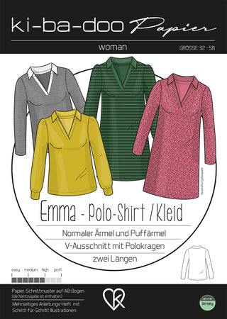 ki-ba-doo Papierschnittmuster - Polo-Shirt/Kleid Emma | Grösse 32-58