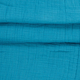 Musselin Stoff - Petrolblau
