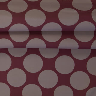 Softshell Stoff – Große Punkte Bordeaux