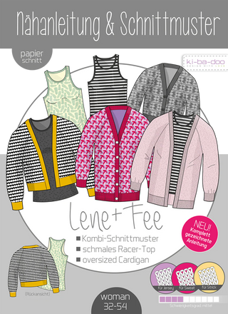 ki-ba-doo Papierschnittmuster - Top Fee & Cardigan Lene | Grösse 32-54