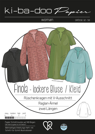 ki-ba-doo Papierschnittmuster - Bluse / Tunika Finola | Grösse 32-58