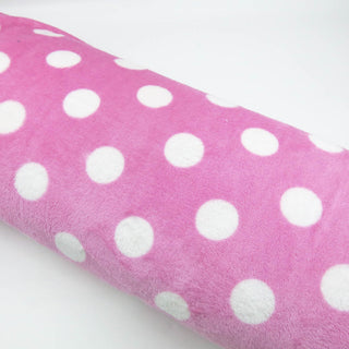 Fleece Stoff in Rosa mit weißen Punkten – Oeko-Tex zertifiziert