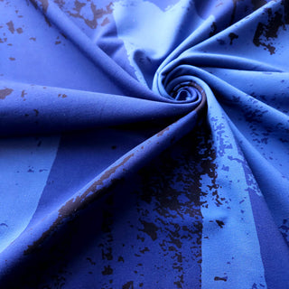 French Terry Stoff von Thorsten Berger - Blau mit abstraktem Muster