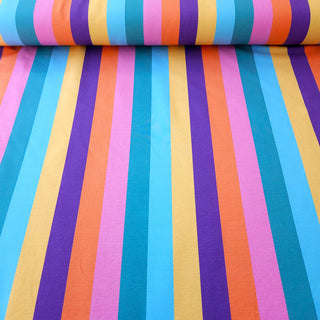 French Terry Stoff - Bunte Blockstreifen