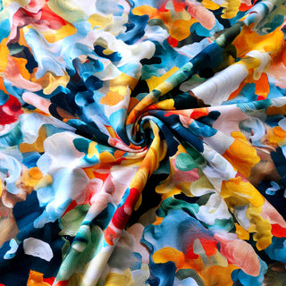 French Terry Stoff - Bunt mit abstraktem Muster