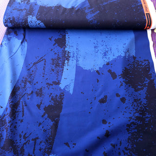 French Terry Stoff von Thorsten Berger - Blau mit abstraktem Muster