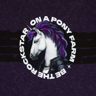 French Terry Panel – Unicornique Einhorn auf Violett von Thorsten Berger