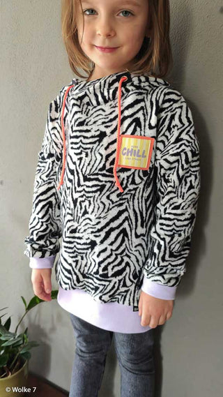 Jacquard Jersey Stoff – Zebramuster in Schwarz auf Naturweiss – Ansicht 6