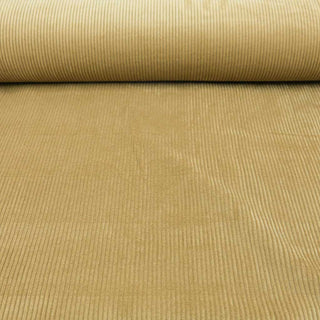 Cordstoff beige mit Soft-Finish – Feine Rippenstruktur, 100% PES, ideal für Kleidung und Deko