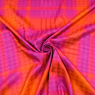 Satin-Jacquard Stoff – Pink-Orange zart schimmernd