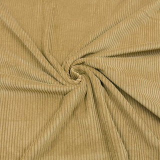 Cordstoff beige mit Soft-Finish – Feine Rippenstruktur, 100% PES, ideal für Kleidung und Deko