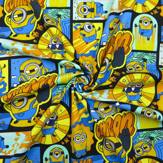 Baumwolljersey - Minions Blau Stoffrestposten