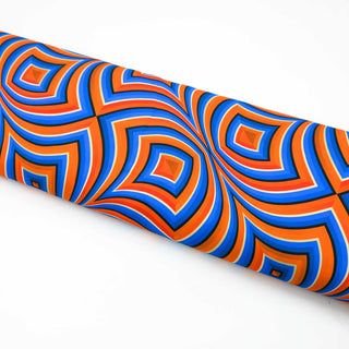 Burlington Stoff – Geometrisches Muster in Orange & Blau 