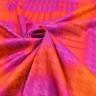 Satin-Jacquard Stoff – Pink-Orange zart schimmernd