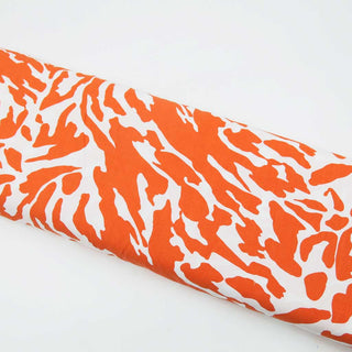 Viskose Stoff – Orange/Weiß Modern Animalprint