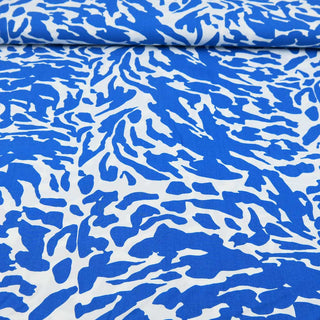 Viskose Stoff – Blau/Weiß gemustert