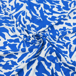 Viskose Stoff – Blau/Weiß gemustert