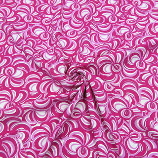 Viskose Stoff - Swirl Pink & Weiß