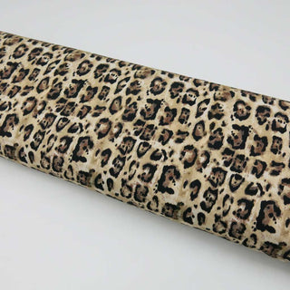 Baumwolljersey Stoff – Leopard Beige