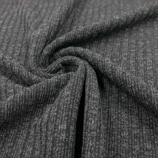 Strickstoff Melange Grau – Detailansicht weicher, elastischer Rippstrick, Stoffrestposten Schweiz