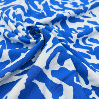 Viskose Stoff – Blau/Weiß gemustert