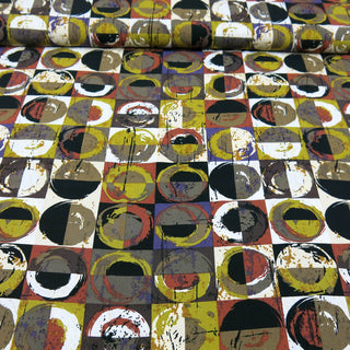 Viskose Stoff - Grafische Kreise Multicolor