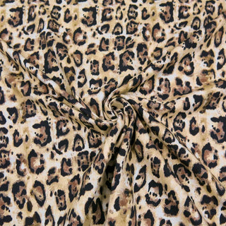 Baumwolljersey Stoff – Leopard Beige