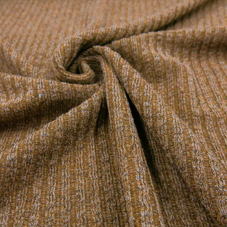 Strickstoff Melange Braun – Detailansicht weicher, elastischer Rippstrick, Stoffrestposten Schweiz