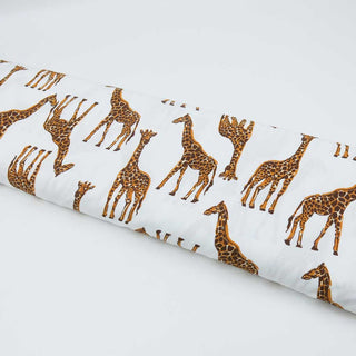 Viskose Stoff - Giraffen auf Naturweiß