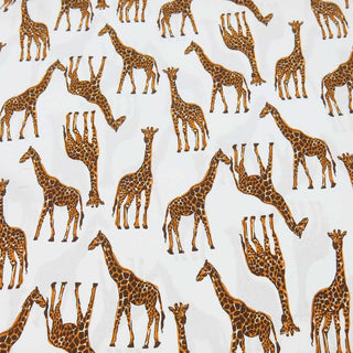 Viskose Stoff - Giraffen auf Naturweiß