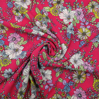 Yoryu Chiffon - Blumen Pink