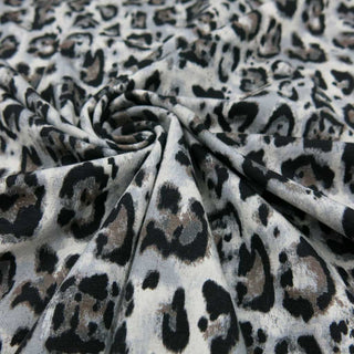 Baumwolljersey Stoff – Leopard Grau