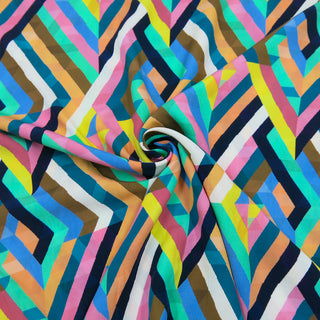 Viskose Stoff -  Zickzack Bunt
