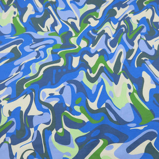 Baumwolljersey Stoff - Blau/Grün
