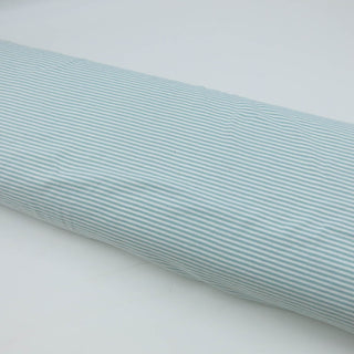 Baumwolljersey Stoff - Feine Streifen in Mint/Weiß