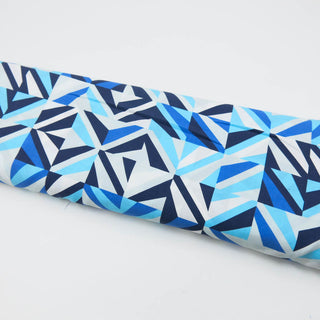 Viskose Stoff - Geometrisch Blau