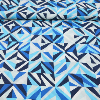 Viskose Stoff - Geometrisch Blau