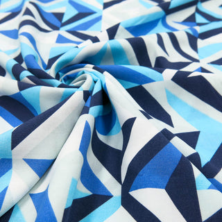 Viskose Stoff - Geometrisch Blau