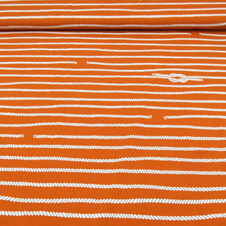 Bio Baumwolljersey Stoff - Streifen Orange