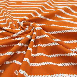 Bio Baumwolljersey Stoff - Streifen Orange