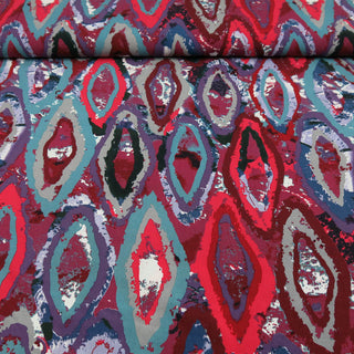 Viskose Stoff  – Sinnliches Rosenrot Multicolor