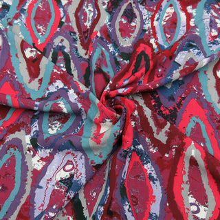 Viskose Stoff  – Sinnliches Rosenrot Multicolor