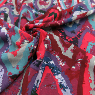 Viskose Stoff  – Sinnliches Rosenrot Multicolor