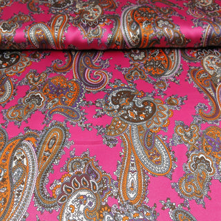 Satin - Paisley Pink Stoffrestposten